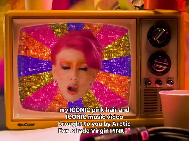 Instagram post by @chrissychlapecka for Arctic Fox Hair Color. Caption reads: [...] MUSIC VIDEO OUT NOW🌙💖 thank you....