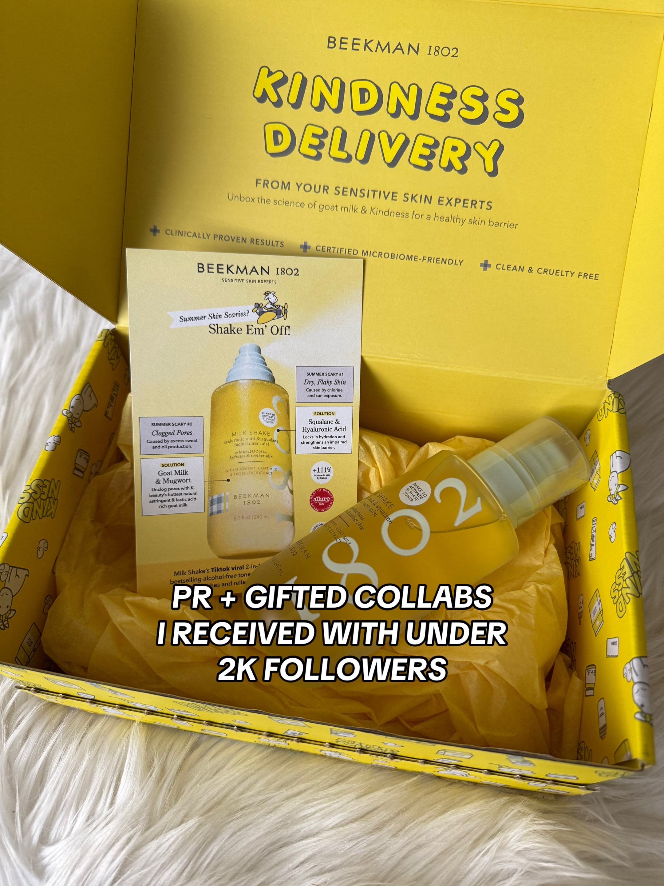 TikTok post by @justina.phom for Pacifica Beauty. Caption reads: [...] for me 🫶🏼 @Beekman 1802 @pacificabeauty....