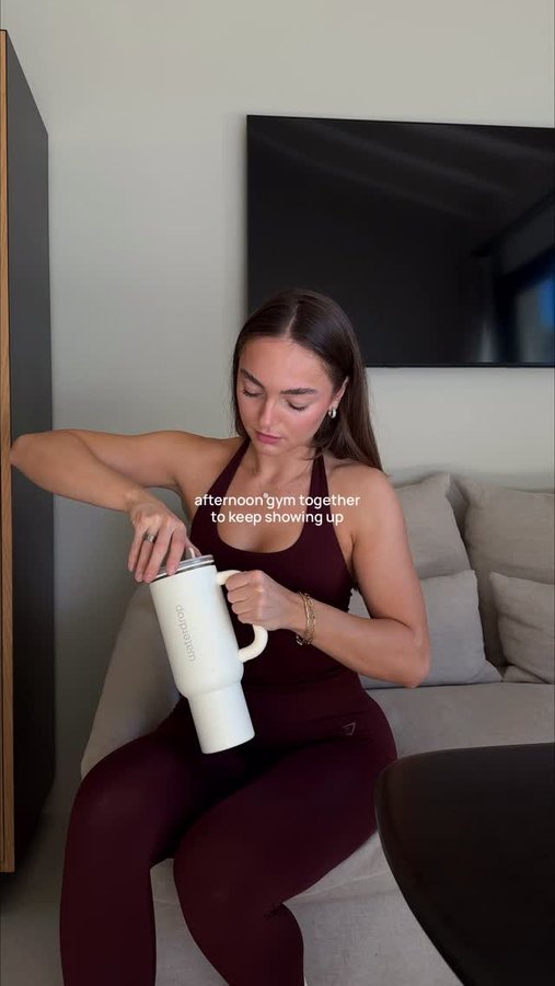 Instagram post by @nathaliehelmer for Waterdrop. Caption reads: some extra motivation to get through our active....