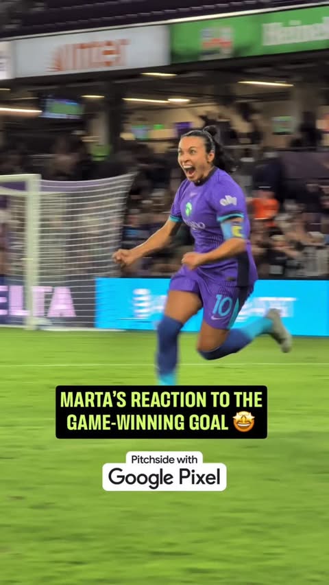 Instagram post by @martavsilva10 for National Women's Soccer League. Caption reads: MARTA’S REACTION IS EVERYTHING 🤪 Presented by....