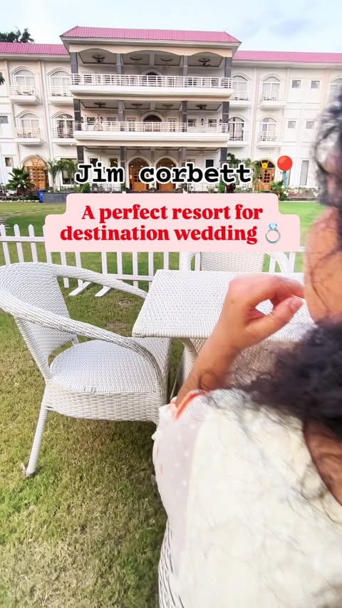 Instagram post by @sonal_island_vibes for agoda. Caption reads: [...] #DestinationWedding #jimcorbettresorts....