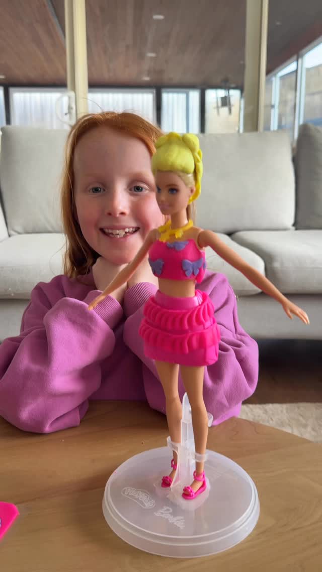 Instagram post by @lifewith_thefowlers for Play-Doh. Caption reads: [...] Barbie dreams came true with the Play-Doh....