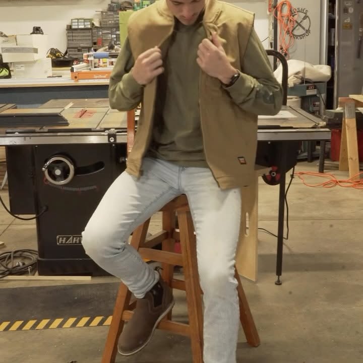 Instagram post by @joshuahtaylorwoodworks for Timberland PRO. Caption reads: [...] to announce my partnership with....