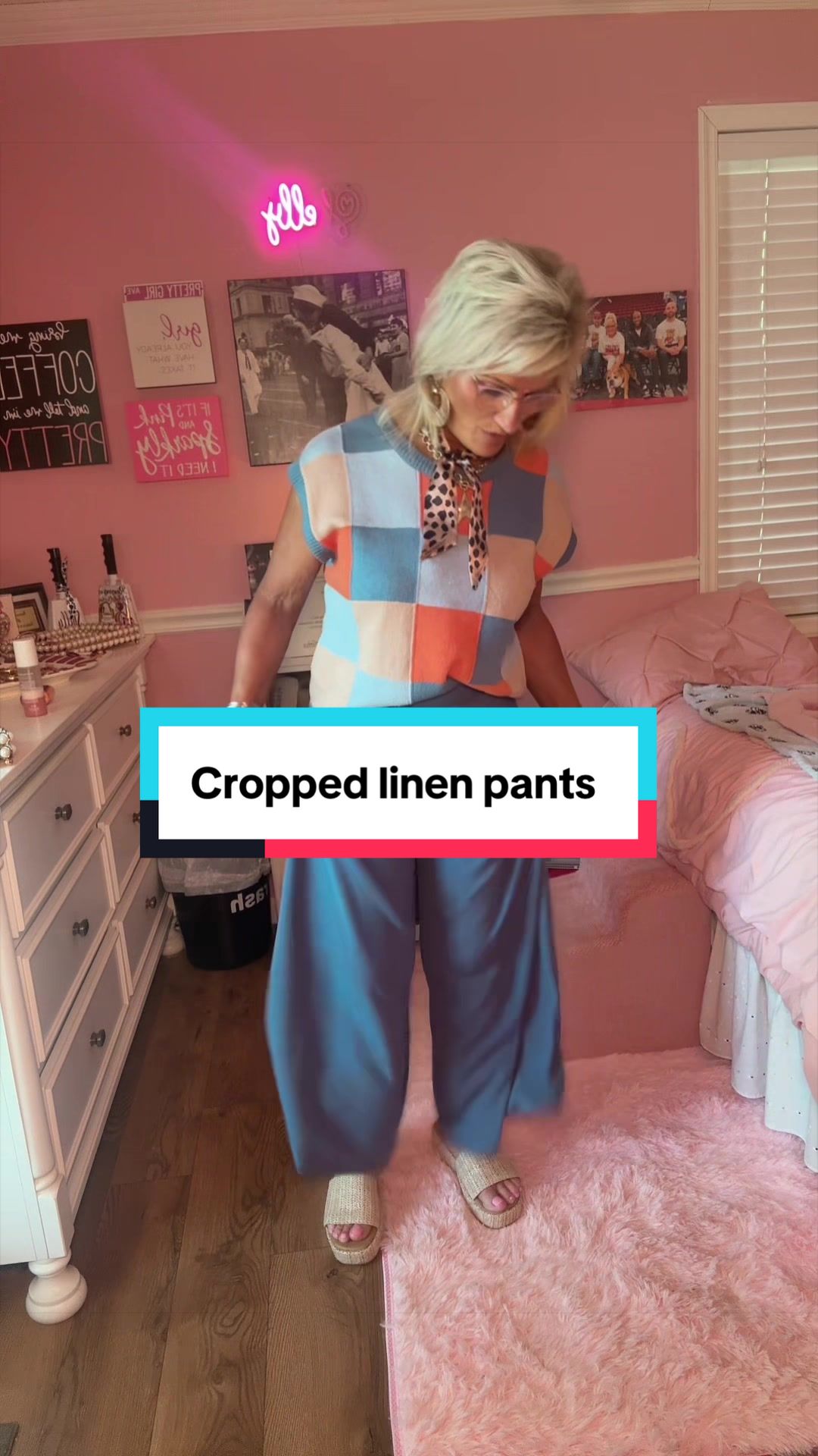 TikTok post by @colesmom21 for Uaneo. Caption reads: [...] #tiktokshopfashion #linen #uaneo @Uaneo.