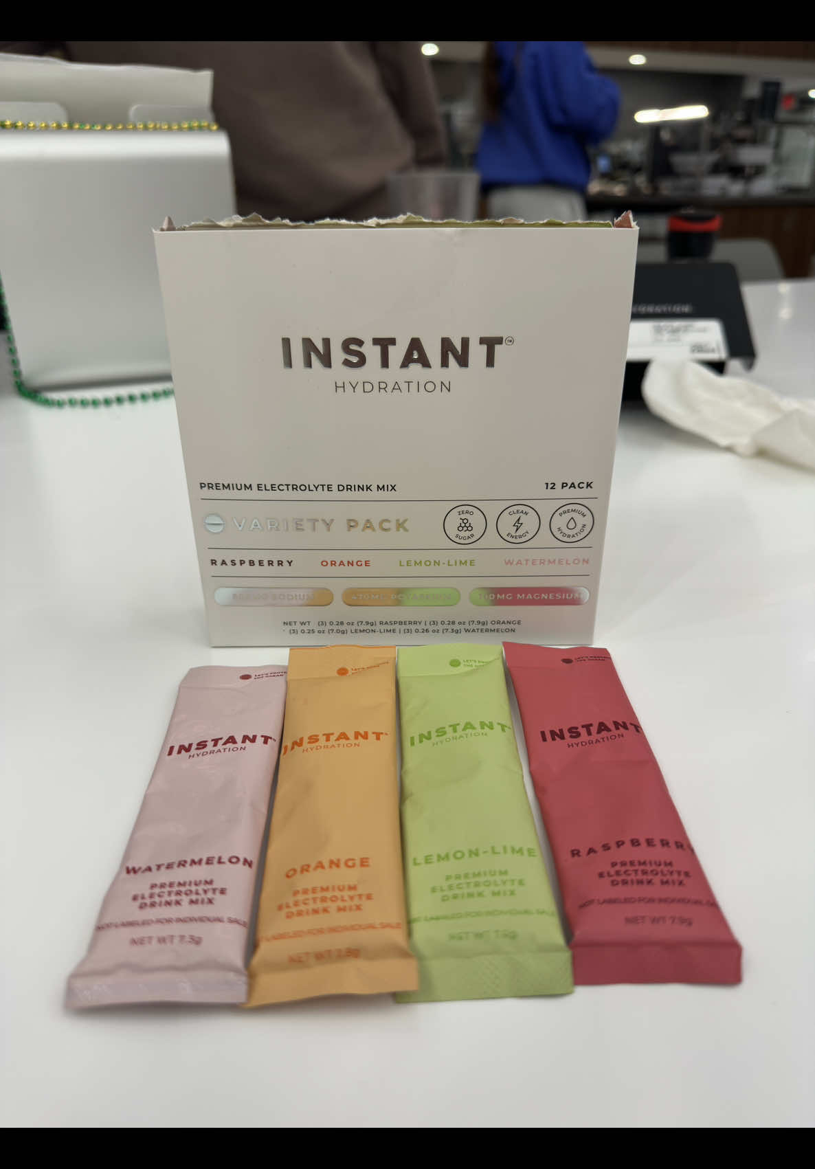 TikTok post by @ava.galligan for Instant Hydration. Caption reads: Go get some 👆🏽 @Instant Hydration....