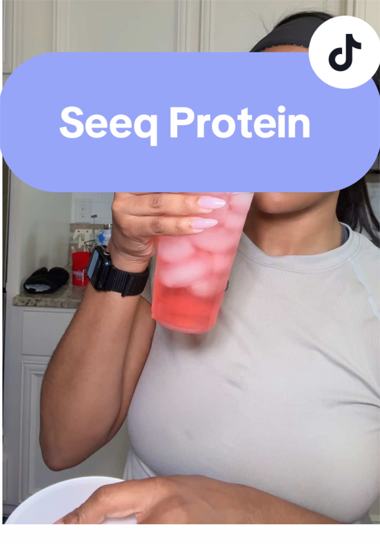 TikTok post by @toribrionn for SEEQ SUPPLY. Caption reads: [...] favorite 22g of protein 100 calories! @SEEQ....