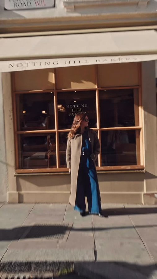 Instagram post by @kimturkington_ for The White Company. Caption reads: All the autumn staples – leather jackets, long....