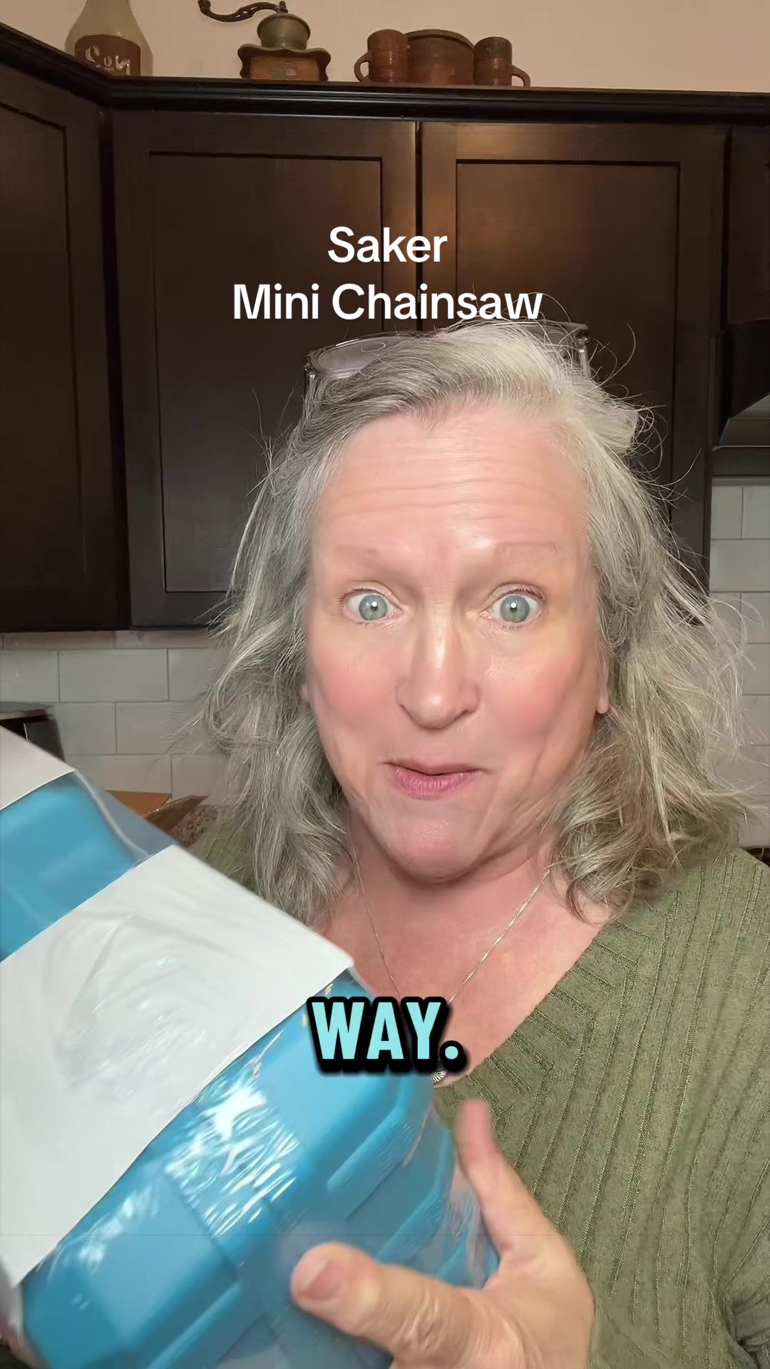 TikTok post by @tishmerish for Smartsaker. Caption reads: [...] and portable. #minichainsaw @Smartsaker.