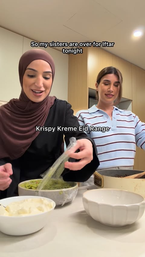 Instagram post by @tinarahimii_ for Krispy Kreme Doughnuts. Caption reads: Taco night for yesterdays Iftar followed by a....