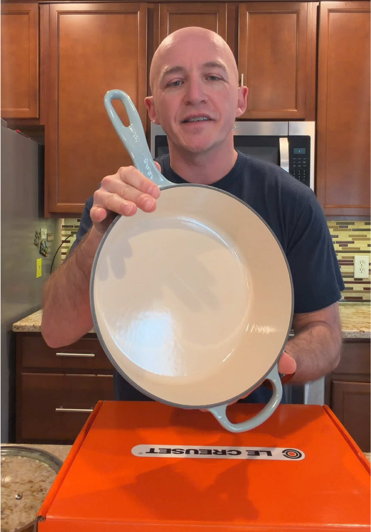 TikTok post by @jh.creates for QVC. Caption reads: [...] #lecreuset #tiktokshopcreatorpicks @QVC, Inc....