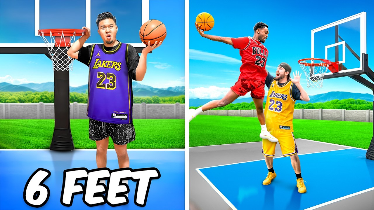 YouTube post by @JeffreyBui for Bucketsquad. Caption reads: Mini Hoop Basketball Tournament! (Pro Dunkers).