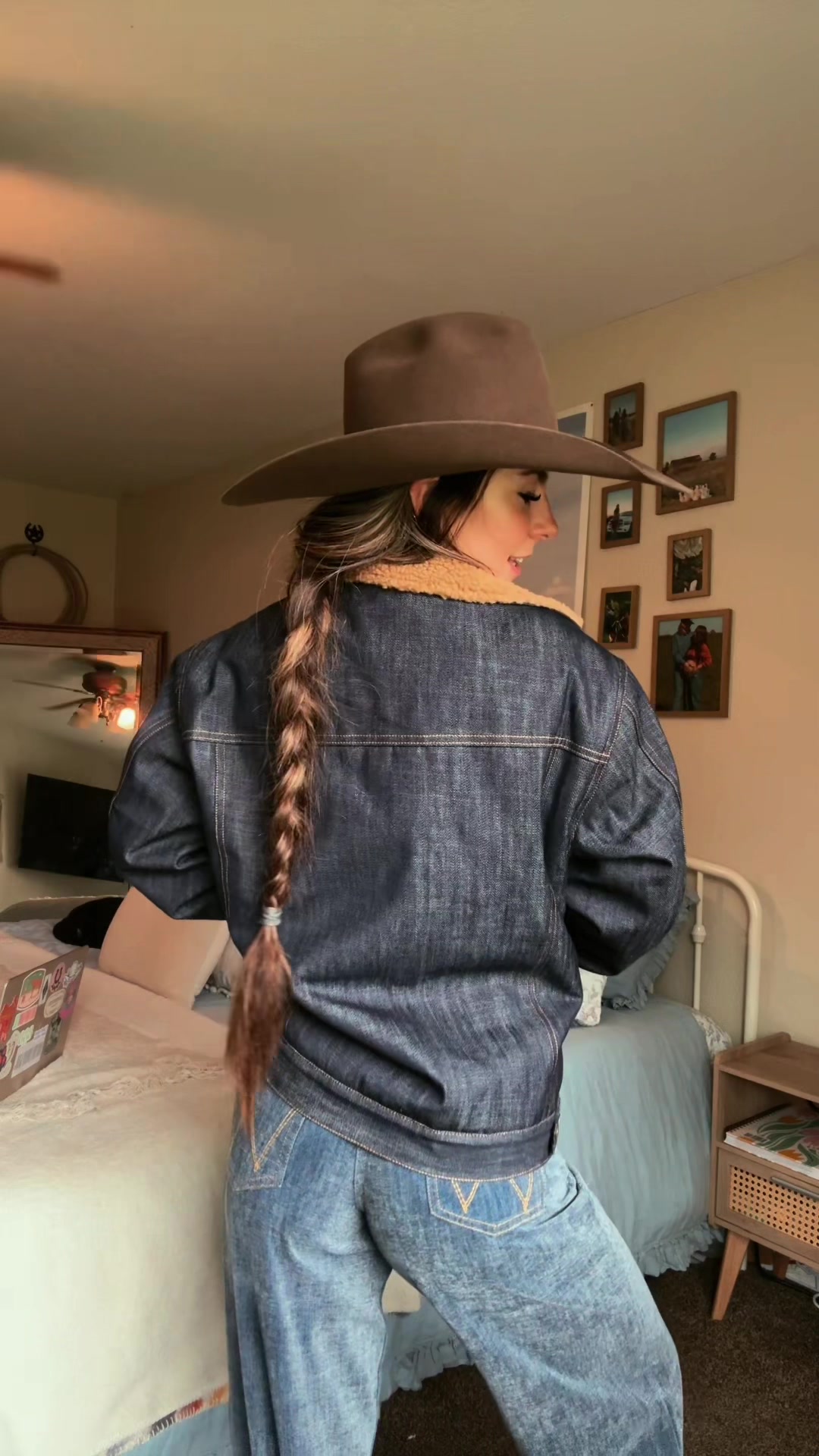 TikTok post by @malanabarnt for Ely Cattleman. Caption reads: my fav jacket @Ely Cattleman .