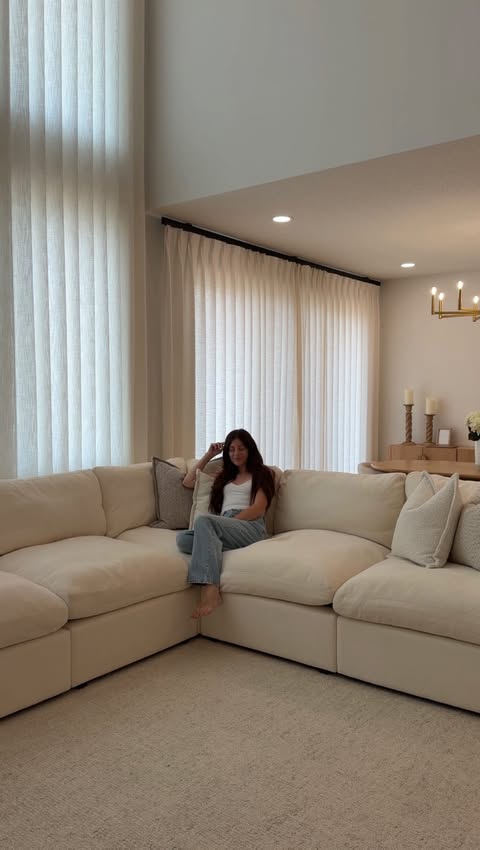 Instagram post by @kalilacraig for Cozey. Caption reads: [...] the one 🤍 Meet our new Ciello sofa from....