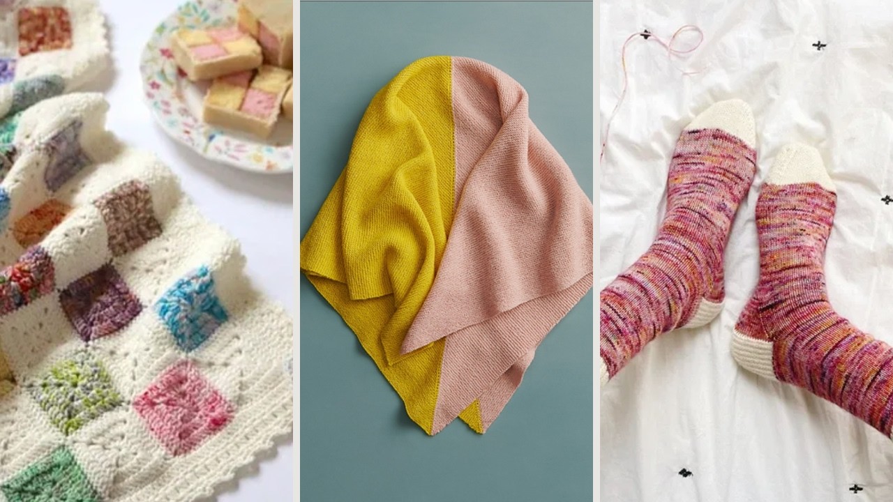 YouTube post by @AnnikaRPFA for Skillshare. Caption reads: 25 Relaxing Knitting Projects When You Just Need A....