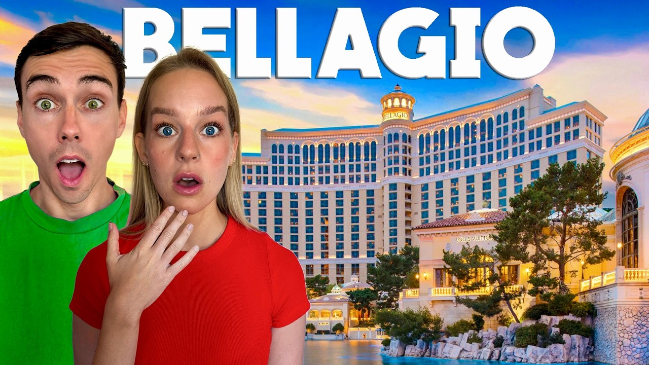 YouTube post by @2Passports1Dream for SafetyWing. Caption reads: We Tried the Most Famous Hotel in Las Vegas 🇺🇸.