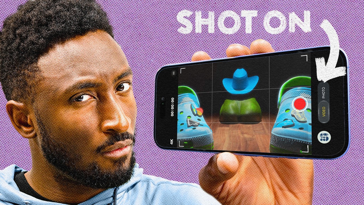 YouTube post by @TheStudio for Howl. Caption reads: Can MKBHD's Team Make ANY Phone Look Cinematic??.