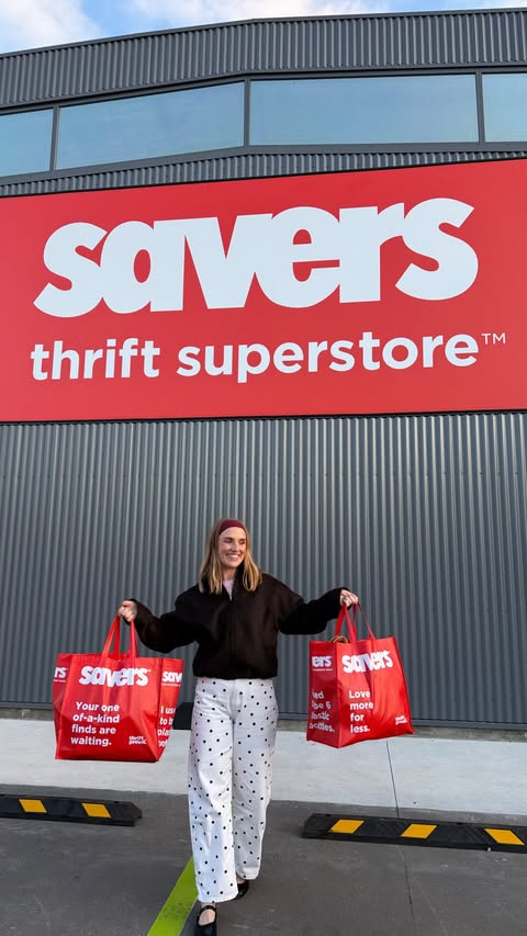 Instagram post by @amygibbsdesign for Savers. Caption reads: [...] here in my very own Geelong!!!! The new....
