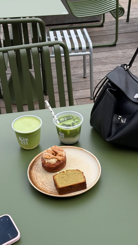 Instagram post by @lozvassallo for Oatly. Caption reads: [...] get matcha🍵 Come down to @goodhood by....