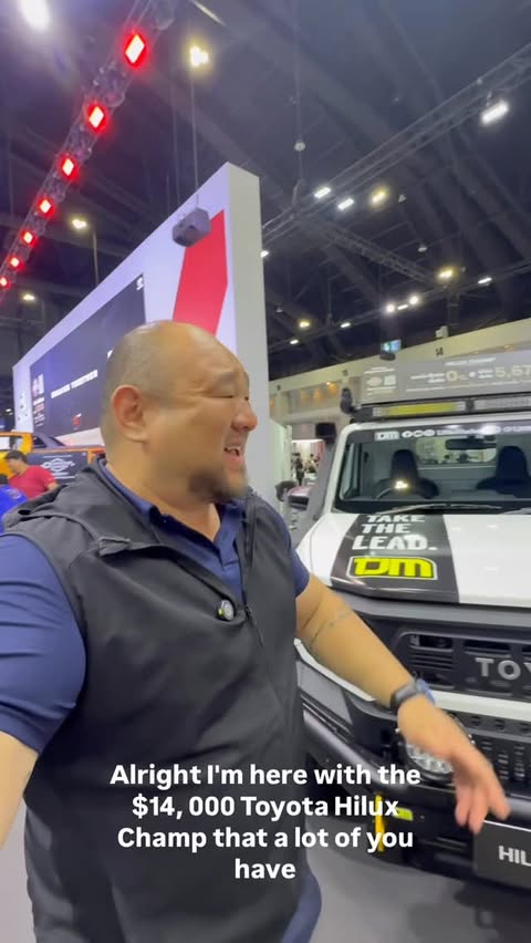 Instagram post by @johnnyfdj for Toyota USA. Caption reads: So you want to buy a $14,000 Toyota Hilux Champ in....