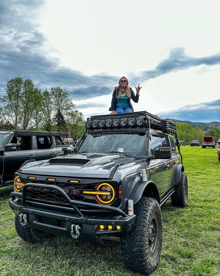 Instagram post by @badoverland for DV8 Offroad. Caption reads: Super Cel has been such a blast! 😁

[◉—B R O N C....