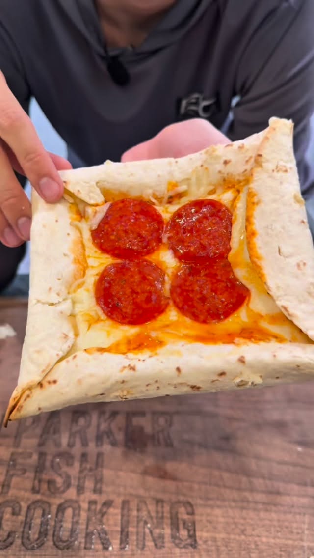 Instagram post by @parkerfishcooking for Traeger Grills. Caption reads: [...] for a quick grab and go snack!....