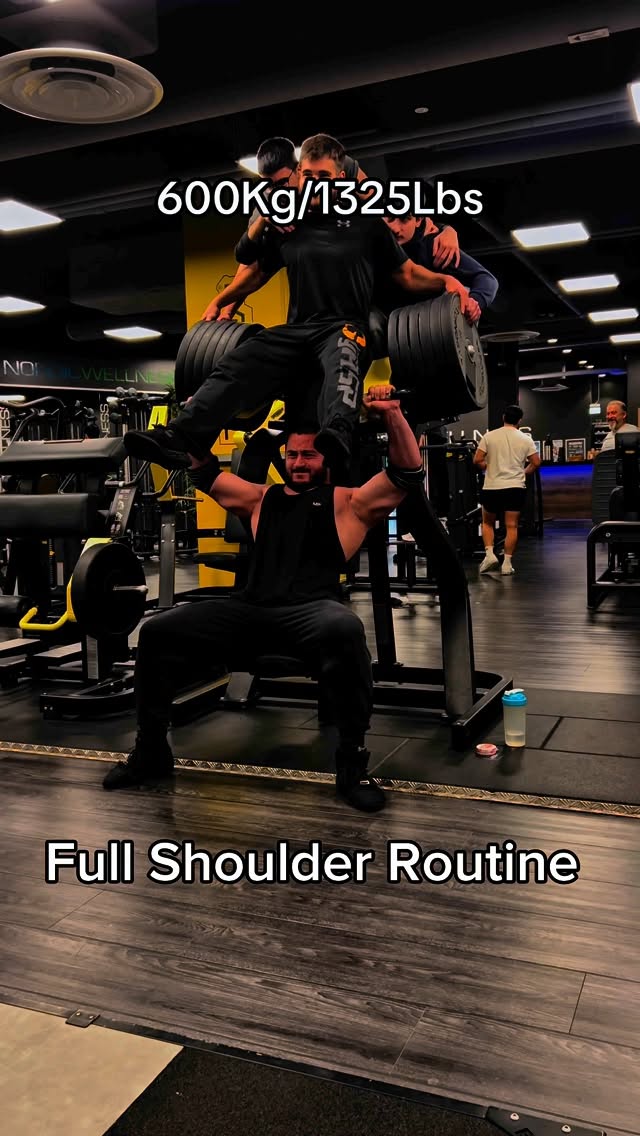 Instagram post by @real.krat0s for C4 Energy. Caption reads: Shoulder Routine With @c4energy 

#c4partner #gym....