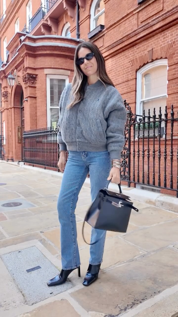 Instagram post by @flaviastuttgen for Mytheresa. Caption reads: Falling in LOVE with Fall with @mytheresa.com 🩶🍂....