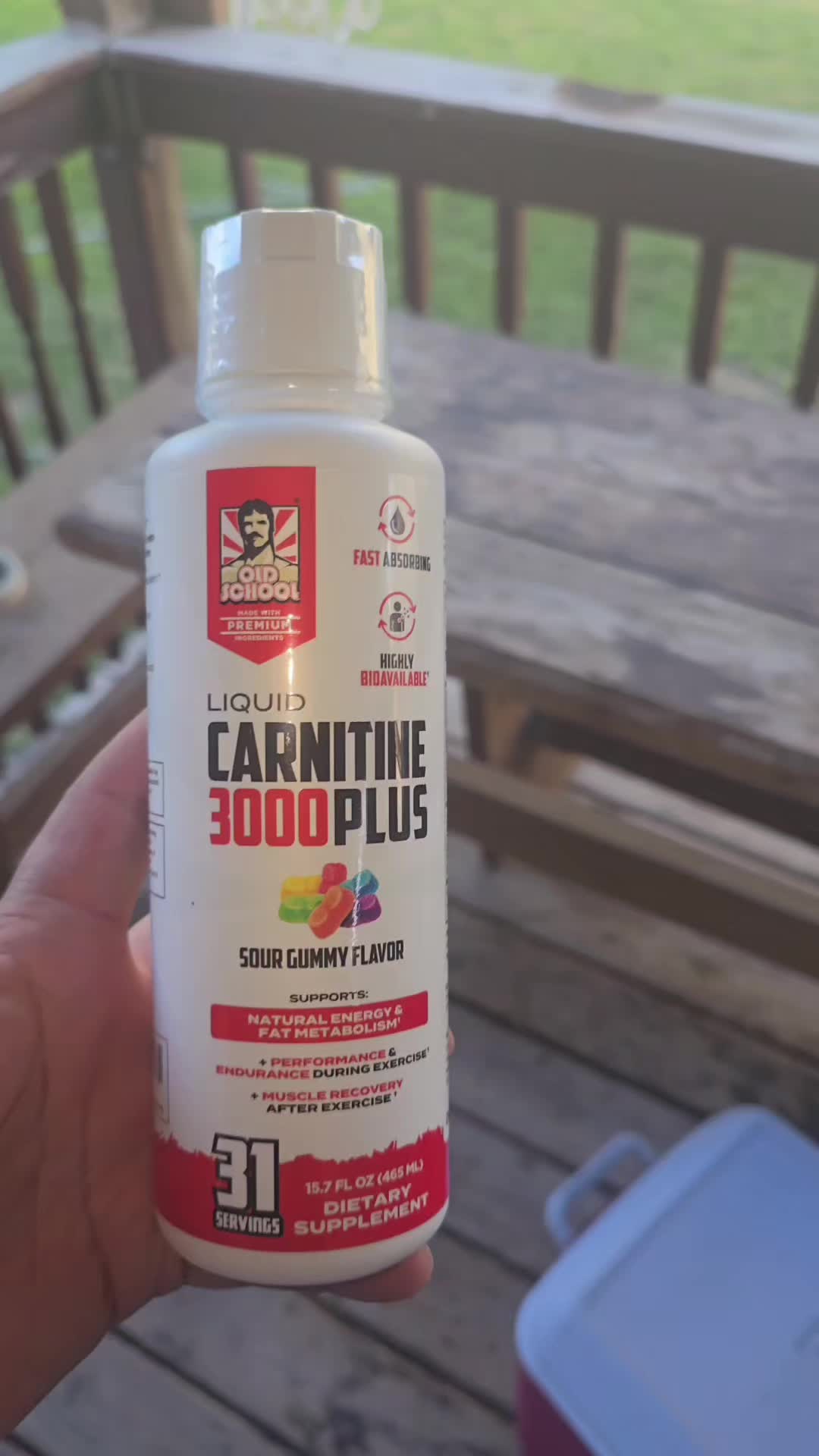 TikTok post by @perchez5 for Old School Labs. Caption reads: [...] for Energy and Recovery, 31 Servings@Old....