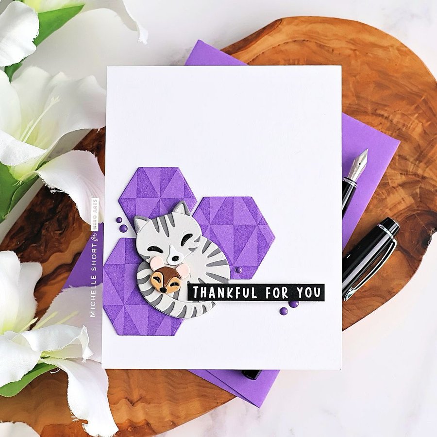 Instagram post by @thecardgrotto for Hero Arts. Caption reads: [...] is a bonus item when you purchase @heroarts....