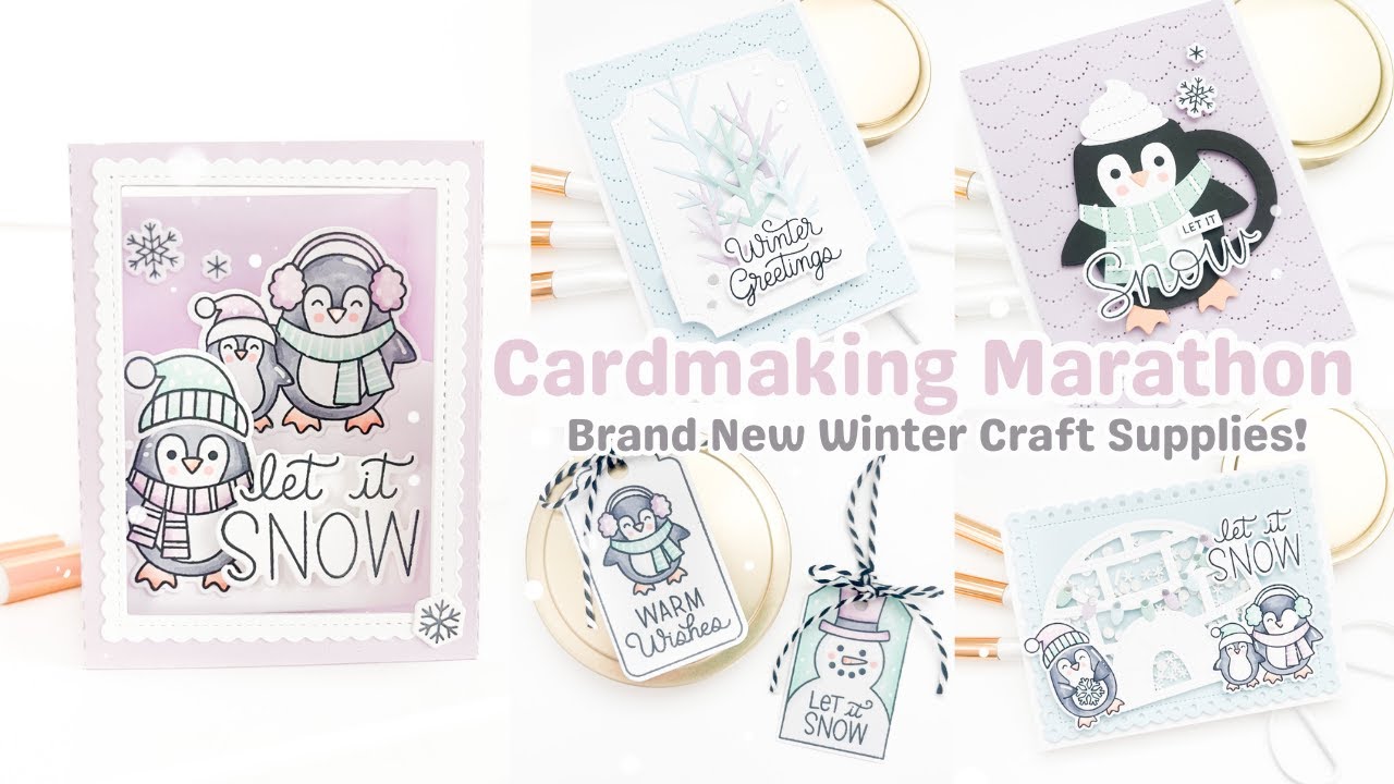 YouTube post by @Bethadilly for HeatPressNation. Caption reads: A Wintery Cardmaking Marathon with New Goodies! |....