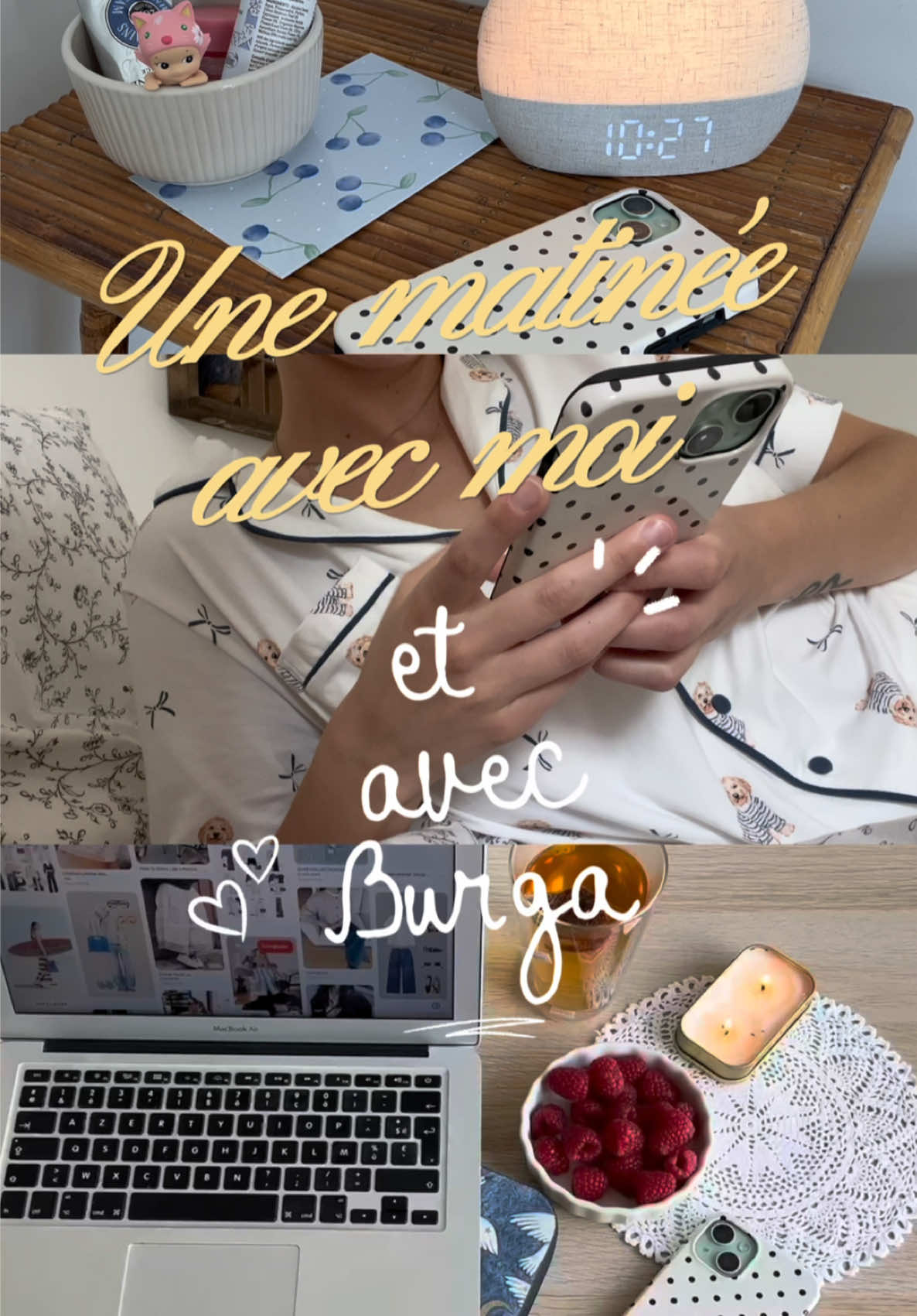 TikTok post by @evalhcm for BURGA. Caption reads: Une matinée avec moi et avec @BURGA 🌞 Mon....