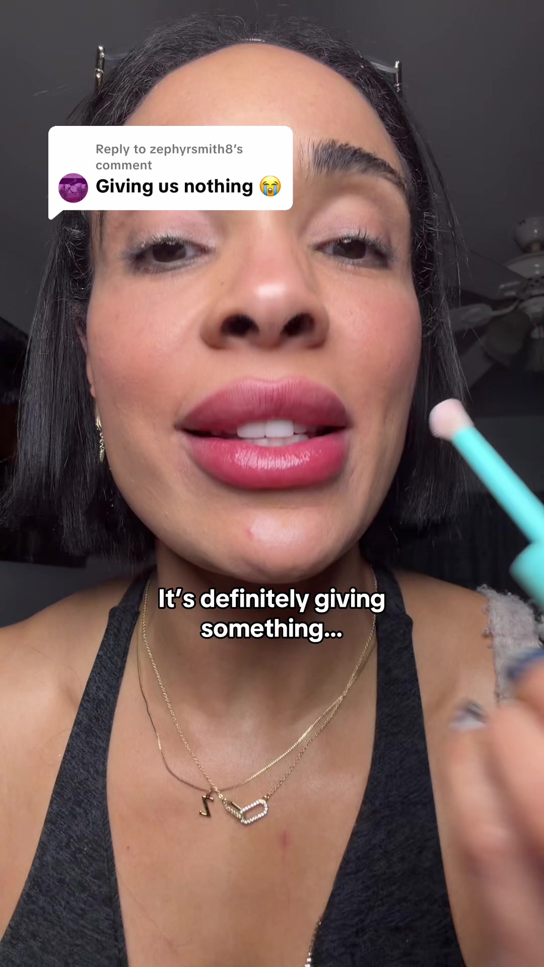 TikTok post by @zarinascart for Kate Somerville. Caption reads: [...] fault y’all…it was the tint 😅 @Kate....