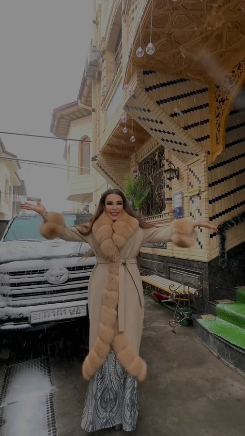 Instagram post by @hosila_singer for Alfabeta. Caption reads: Бу йилги киш фасли ва янги йил узгача шукух билан....