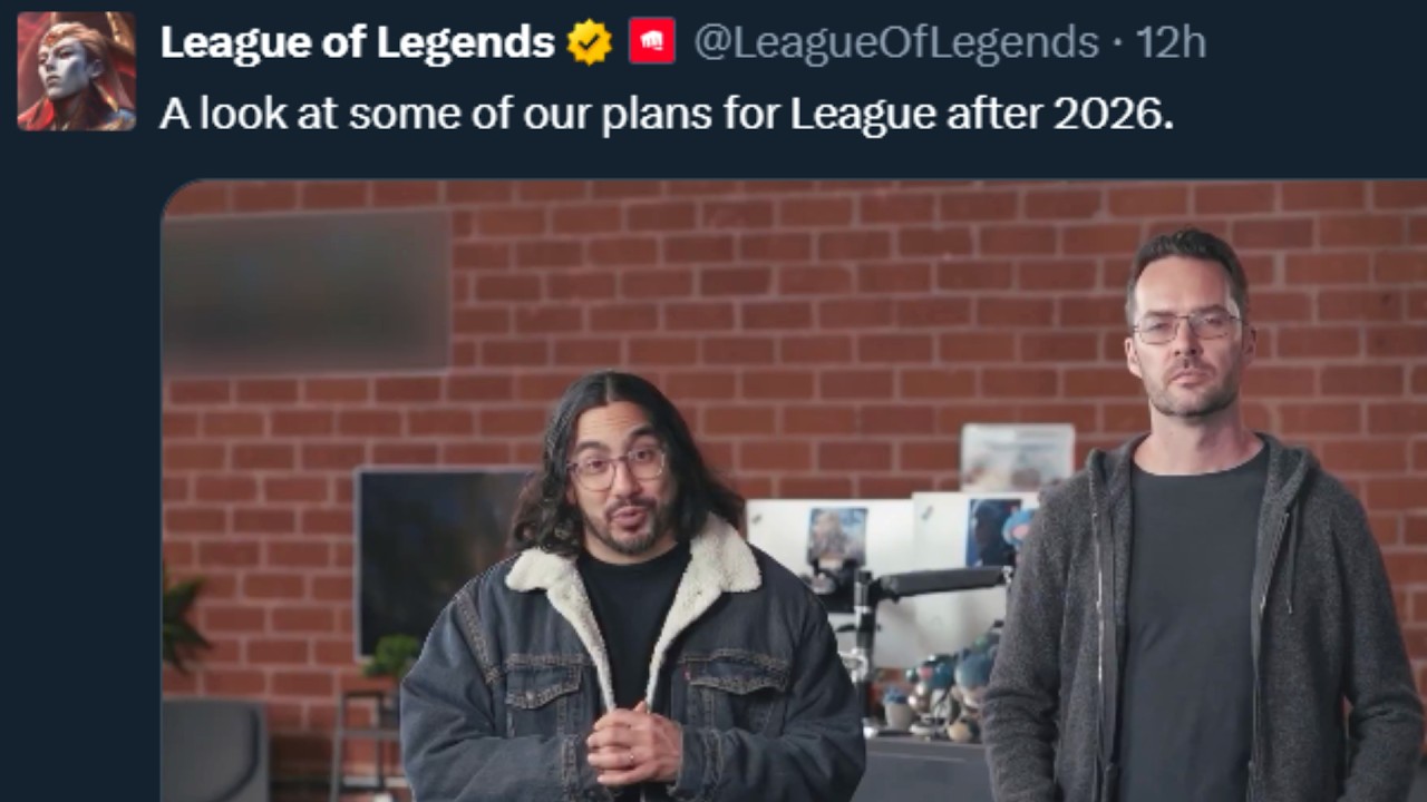 YouTube post by @Vandiril for Bloomberg. Caption reads: Riot just dropped THE BIGGEST NEWS!.