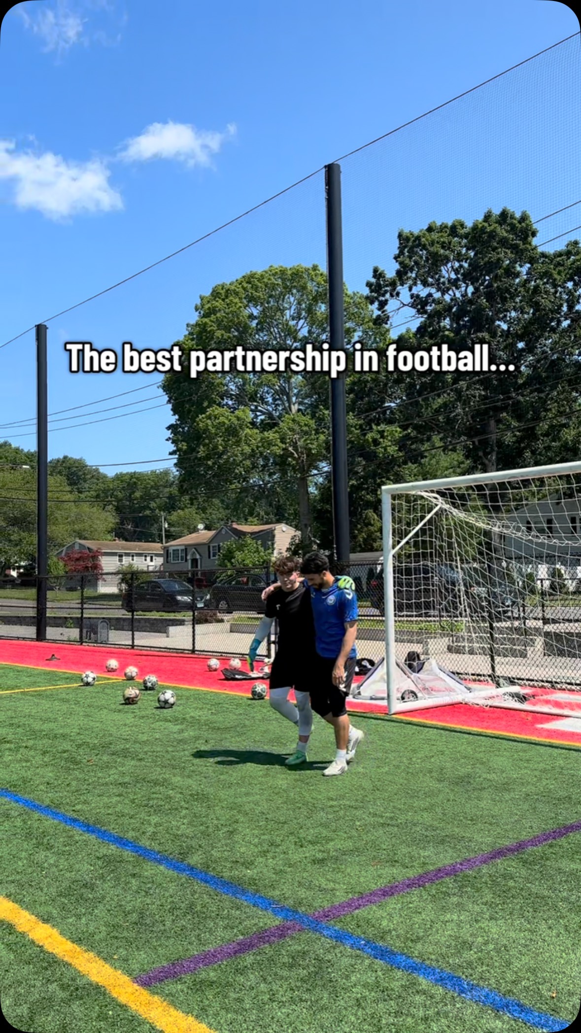 Instagram post by @blake.hyltongk for T1TAN. Caption reads: Tag your CB partner😍🧤 Is CB and GK the best....