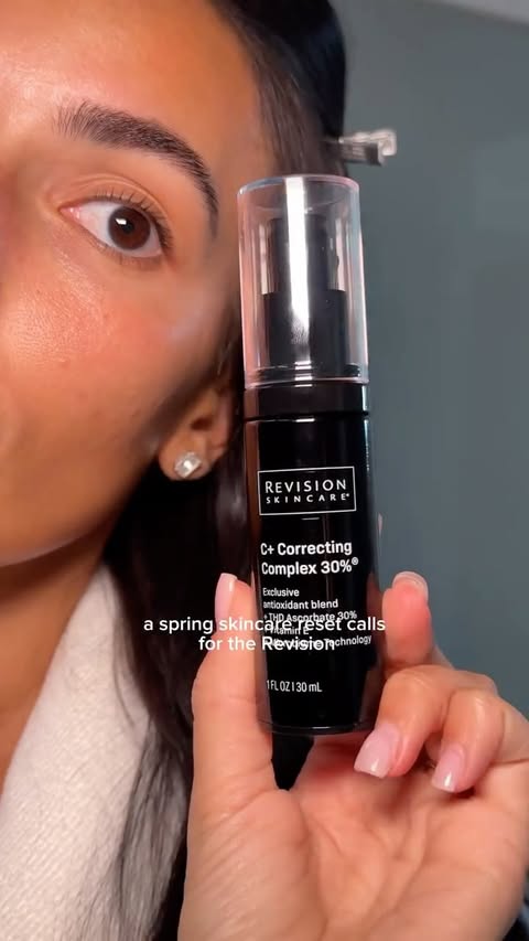 Instagram post by @thespinaparianos for Dermstore. Caption reads: [...] Skincare C+ Correcting Complex 30% at....