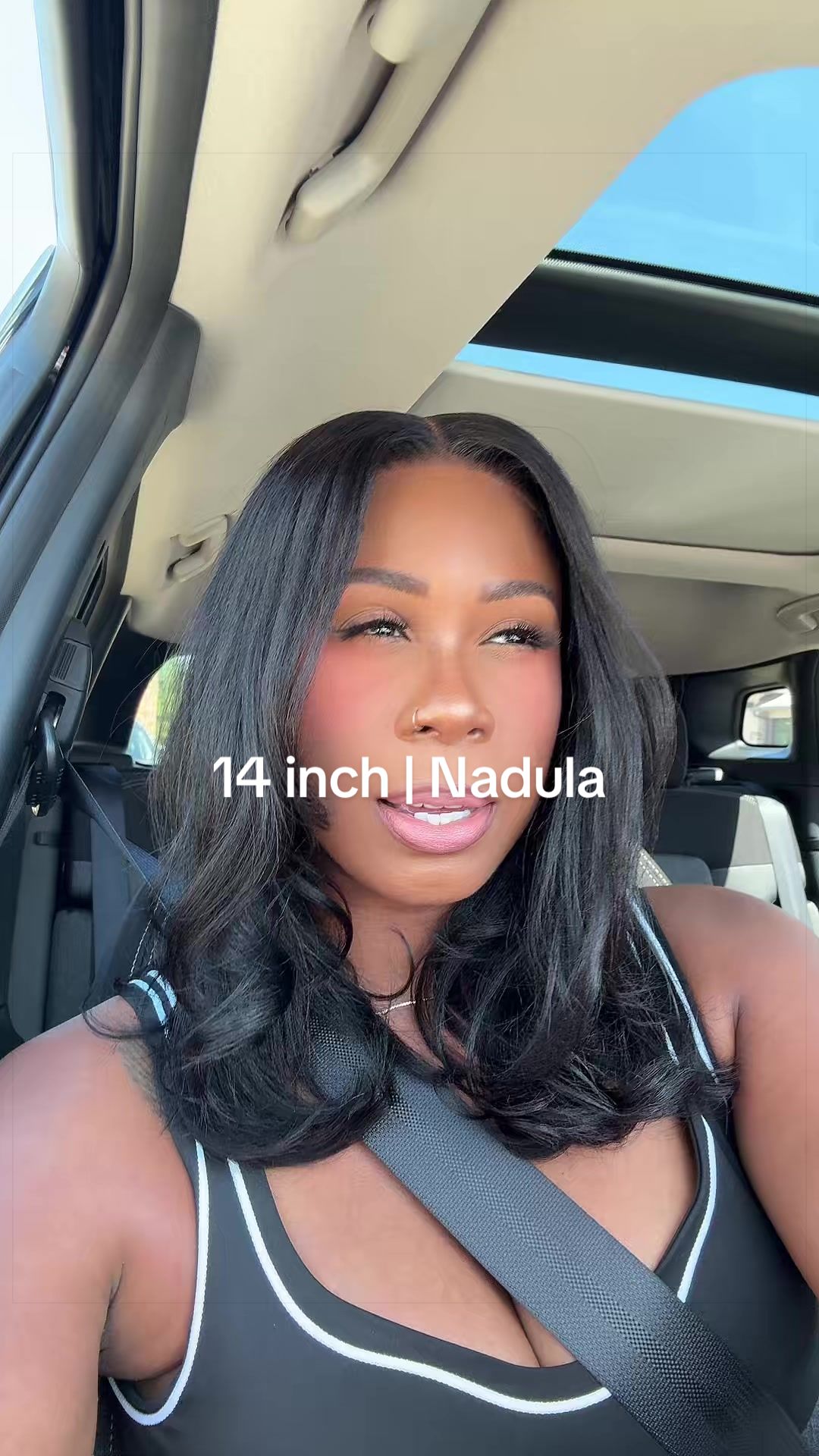 TikTok post by @thebookofbriana for Nadula. Caption reads: It’s silk press season for the girls and Nadula....