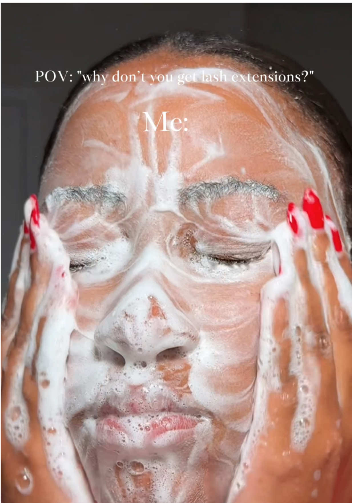 TikTok post by @tenishaward1 for LaRochePosayUS. Caption reads: My face washing game is too aggressive 😅🤭....