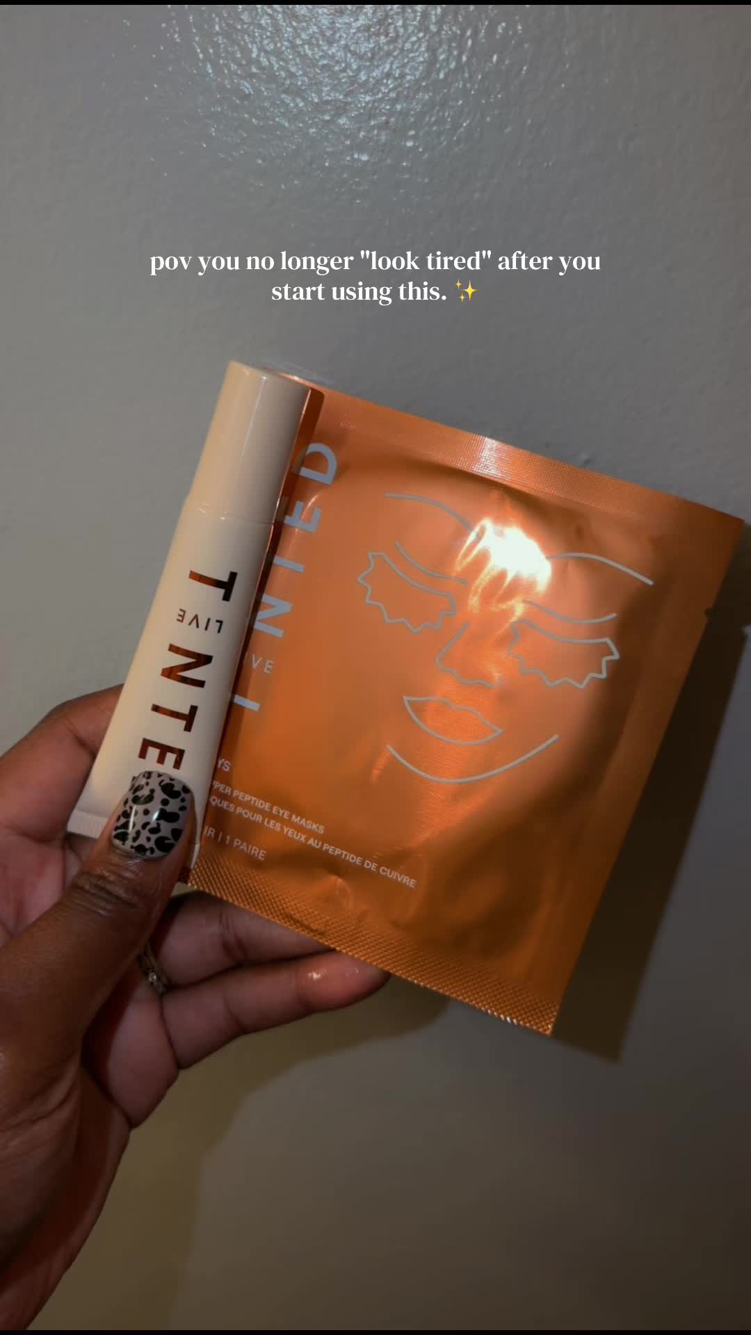 TikTok post by @andreamademebuyit for LIVE TINTED. Caption reads: [...] when you’re not tired, try this! 👀 @Live....