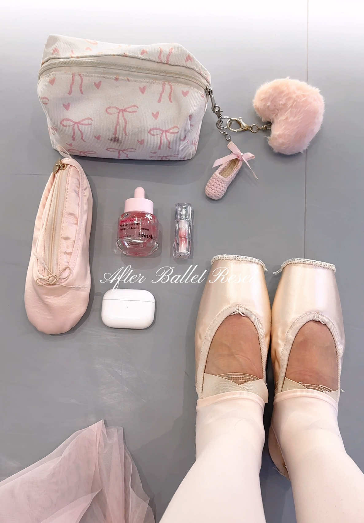 TikTok post by @ballerinaiiris for Hanskin Skincare. Caption reads: A little post-ballet skincare ritual I’ve been....