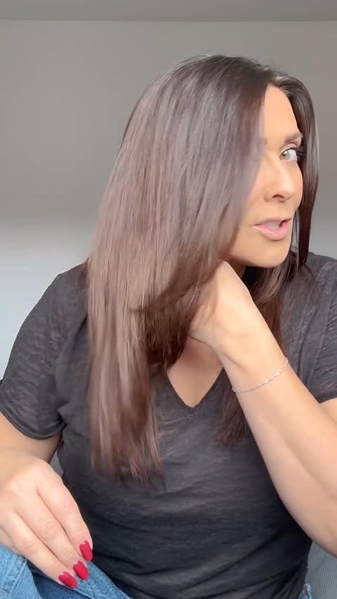 Instagram post by @marsh_kym for Give Me Cosmetics. Caption reads: Perimenopausal hair be gone! 👋🏻 The hair set is....