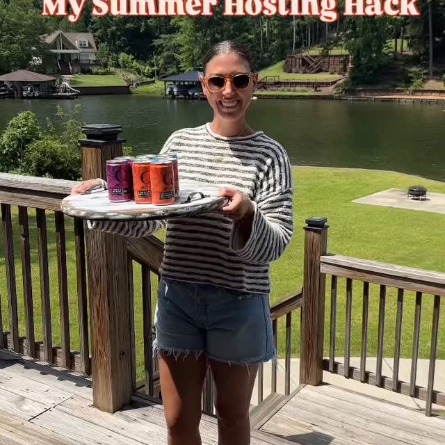 Instagram post by @daniellepiercee for Q Mixers. Caption reads: Summer hosting unlocked: the secret? A DIY drink....