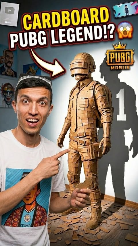 Instagram post by @shohruh_painter for PUBG MOBILE. Caption reads: Celebrating 8 years of PUBG MOBILE! 🎮🔥 For this....