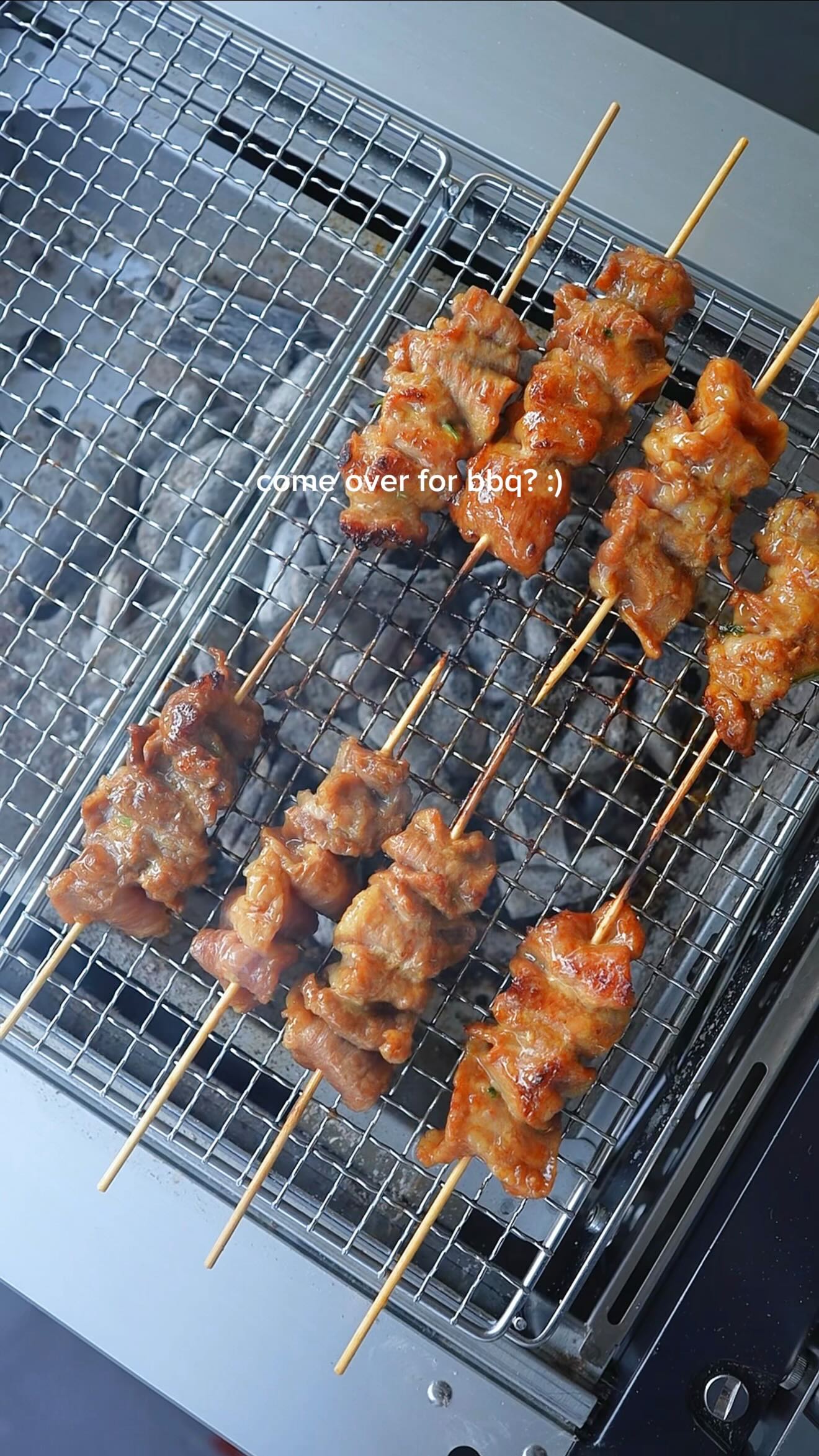 Instagram post by @fationatefoodbelly for Snow Peak. Caption reads: enjoying my outdoor grilling setup once a week....