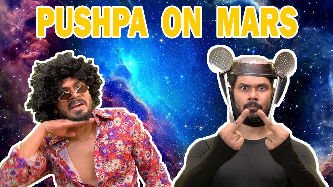 YouTube post by @AvinashDwivediArtist for CoinDCX. Caption reads: PUSHPA on MARS | Funny Video.