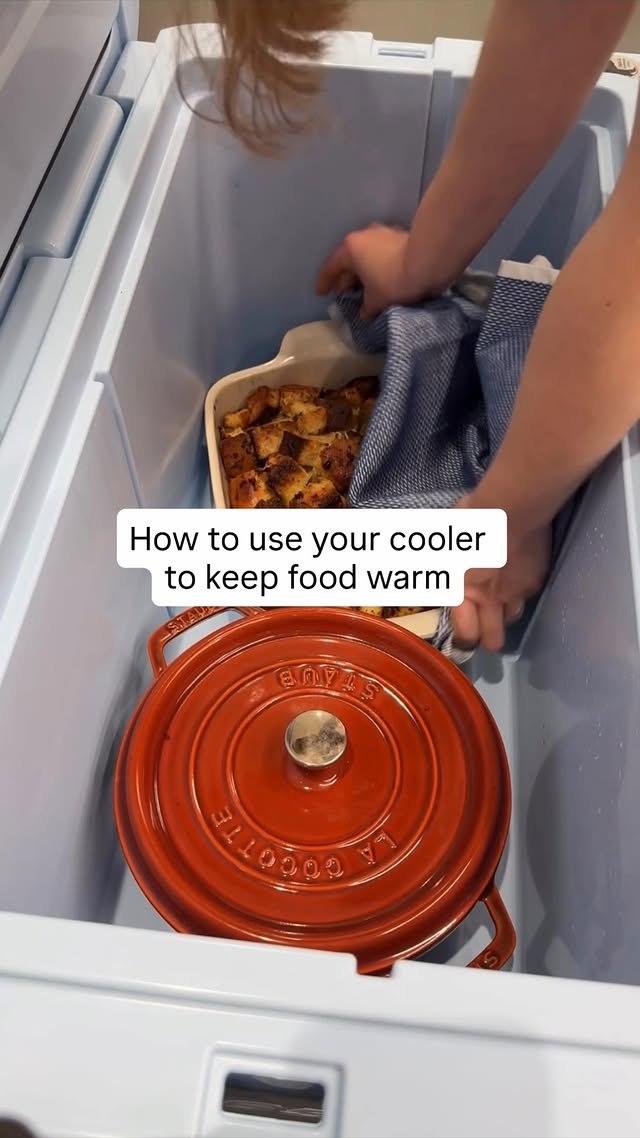 Instagram post by @taylorannspencer for Delish. Caption reads: Did you know that your cooler can also be used to....