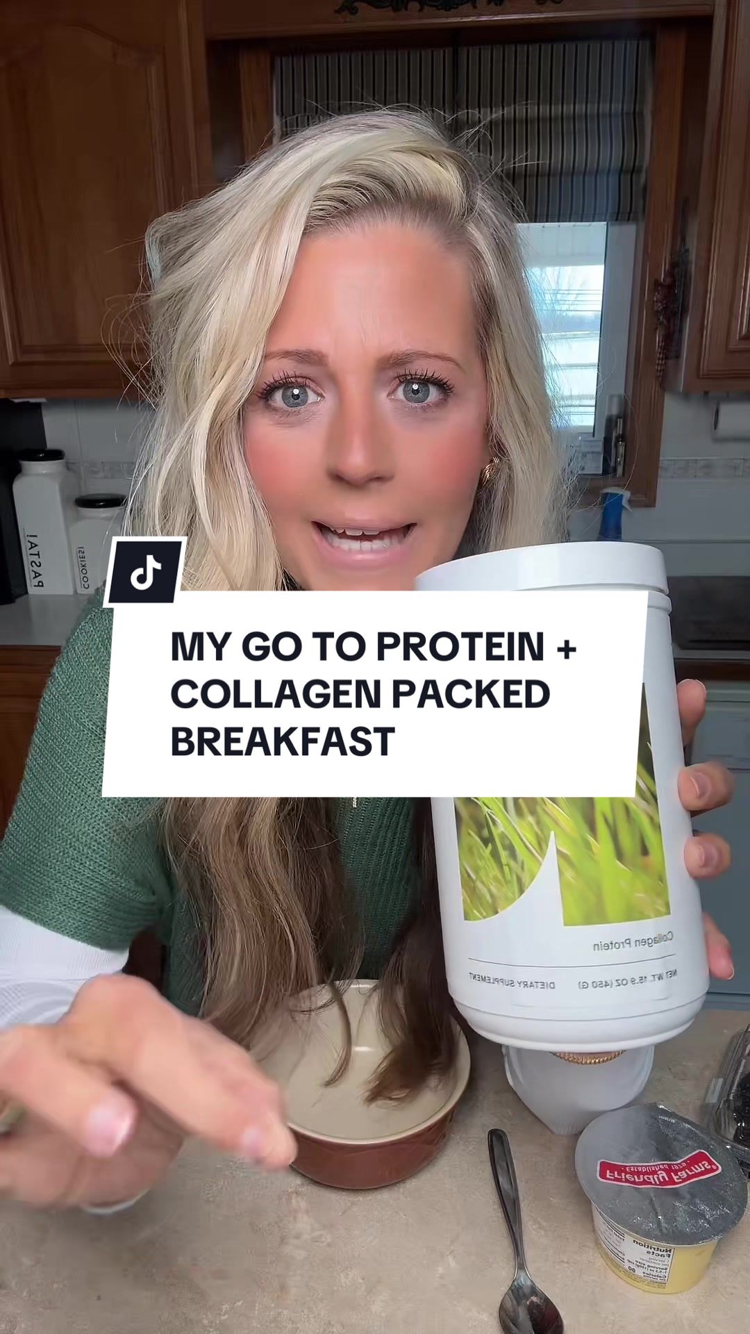 TikTok post by @theashleywill for Needed. Caption reads: [...] #proteinsnack #healthybreakfast @Needed....