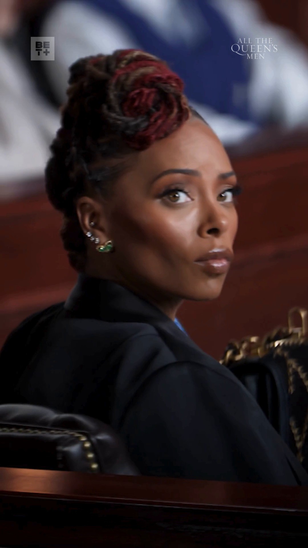 Instagram post by @evamarcille for BET. Caption reads: #AllTheQueensMen returns July 24th, and every....