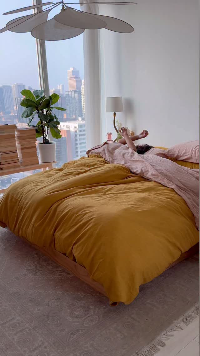 Instagram post by @cassandranoelhome for Dunkin’. Caption reads: keys to a productive morning: a freshly made bed,....