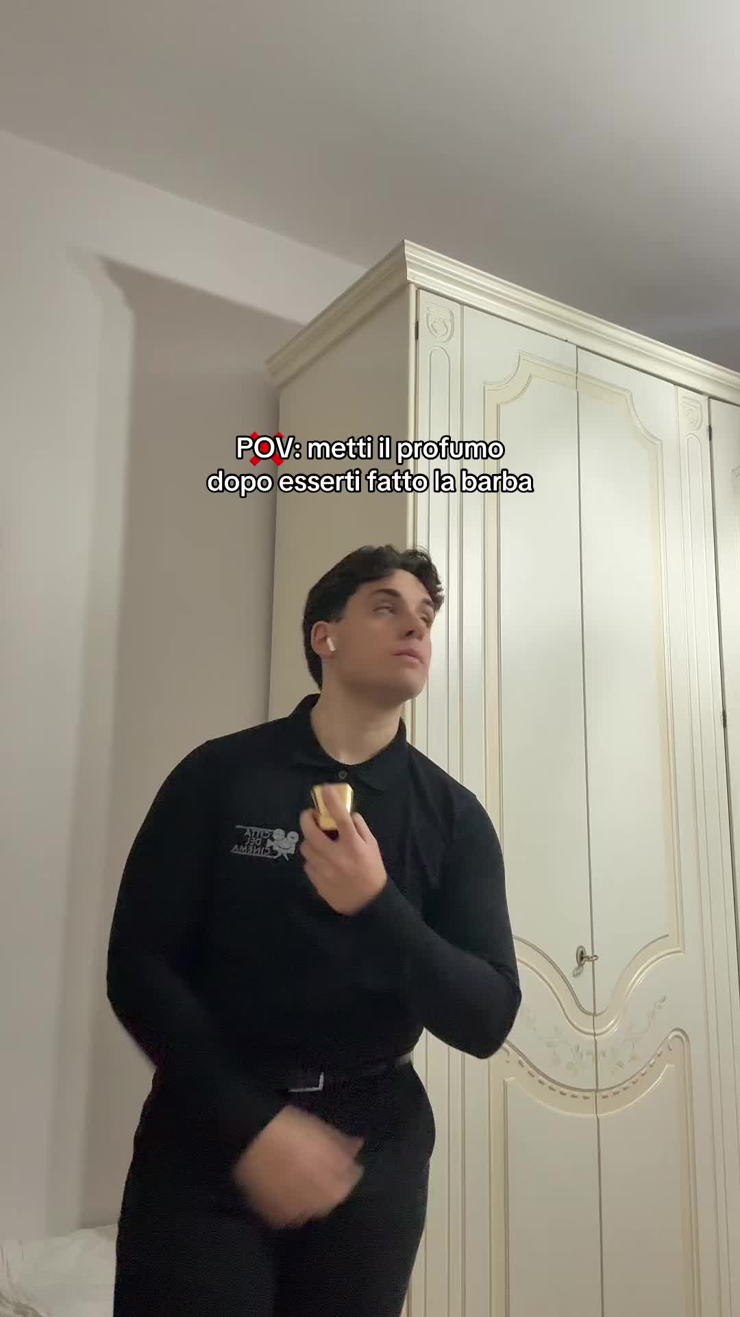 TikTok post by @davideedigennaro for rabanne. Caption reads: Ovviamente @rabanne sennò non si esce [...].